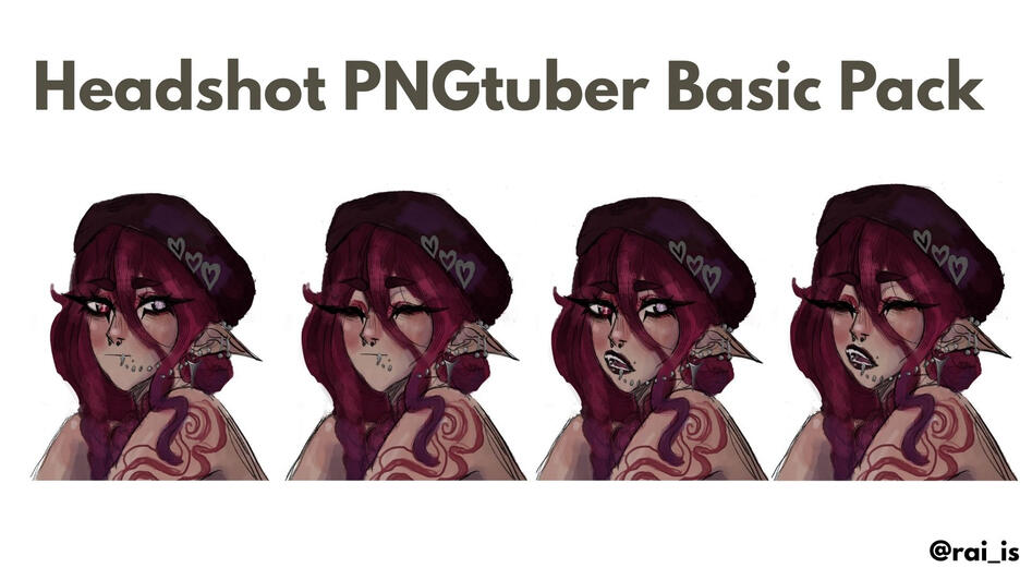 Basic Pack (4 states): Open Eye, Closed Eye, Open Mouth Open Eye, Open Mouth Closed Eye)